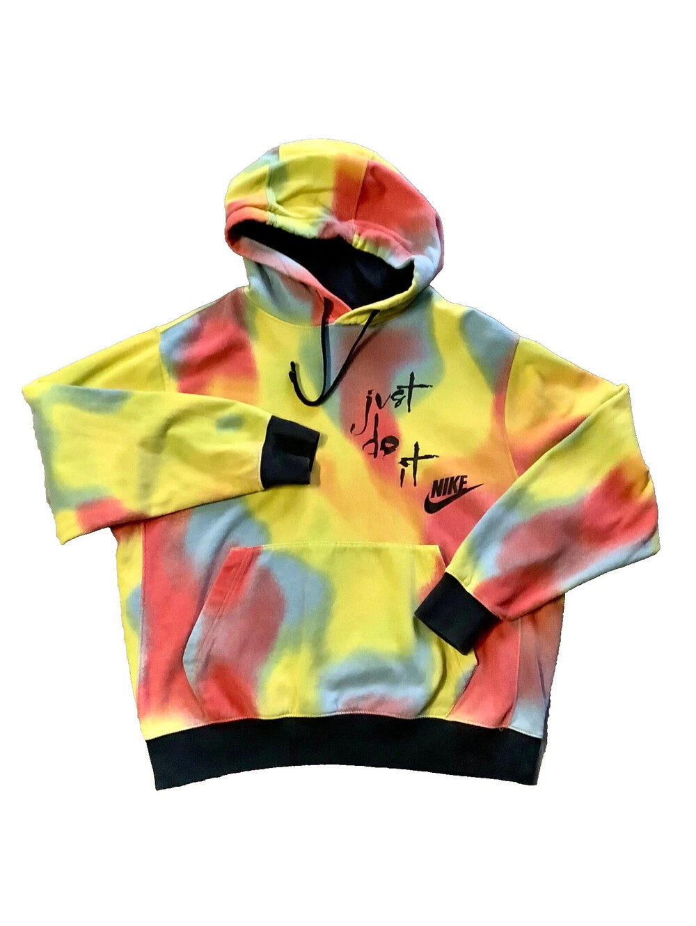 Nike Sportswear Actions Speak Louder Tie Dye Hoodie Mens M NSW Pullover Fleece